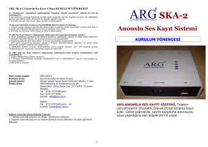 Anonslu Ses Kayıt Sistemi - ARG Elektronik ve Danışmanlık Ltd. Şti.