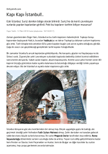 Kapı Kapı İstanbul!..