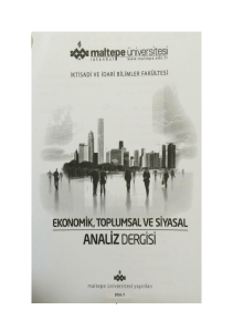 Ekonomik, Toplumsal ve Siyasal Analiz Dergisi 2016/I. Sayısı