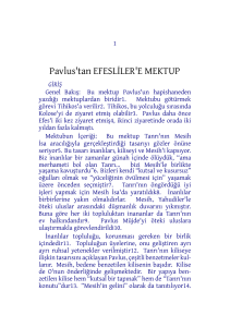 Pavlus`tan EFESLİLER`E MEKTUP