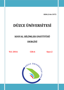 Düzce Üniversitesi Sosyal Bilimler Enstitüsü Dergisi, Yil: 6, Sayi: 2.
