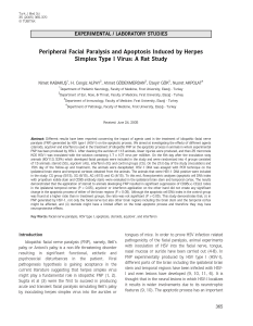Peripheral Facial Paralysis and Apoptosis Induced by Herpes