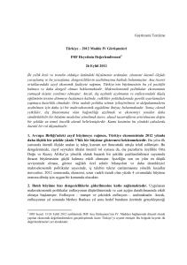 Gayriresmi Tercüme Türkiye – 2012 Madde IV Görüşmeleri IMF