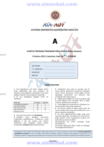 ATA-AÖF 2011-201 Bahar Dönemi Final Sınavı