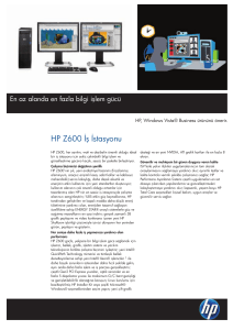 HP Z600 ürün broşürünü