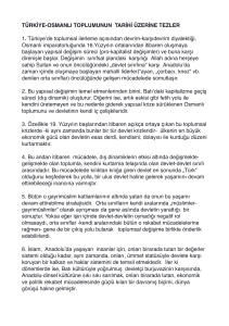 Osmanli-Türkiye toplumu üzerine tezler