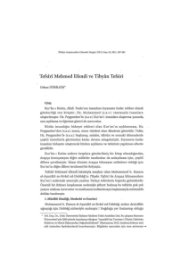 Tefsiri Mehmed Efendi ve Tibyan Tefsiri - İSAM Kütüphanesi