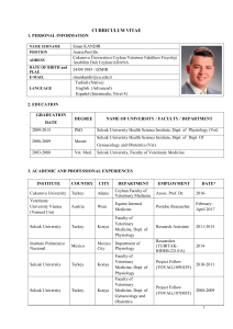 Curriculum Vitae - Ceyhan Veteriner Fakültesi