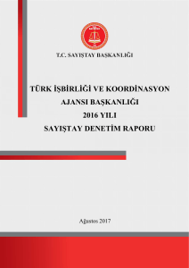 türk işbirliği ve koordinasyon ajansı başkanlığı 2016 yılı sayıştay