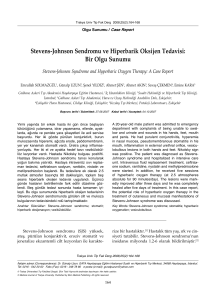 Stevens-Johnson Sendromu ve Hiperbarik Oksijen Tedavisi: Bir
