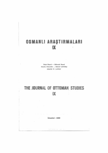 the journal of ottoman. studıes