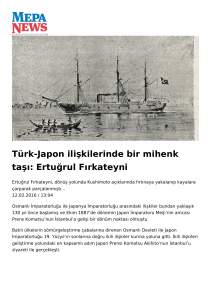 Türk-Japon ilişkilerinde bir mihenk taşı: Ertuğrul
