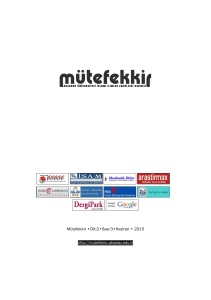 Mütefekkir •Cilt:2•Sayı:3•Haziran • 2015