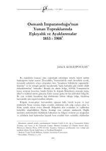 Osmanlı İmparatorluğu`nun Yunan Topraklarında