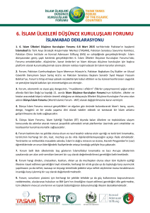 6. islam ülkeleri düşünce kuruluşları forumu