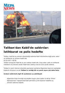 Taliban`dan Kabil`de saldırılar: İstihbarat ve polis hedefte