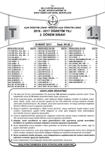 2016 - 2017 öğretim yılı 2. dönem sınavı