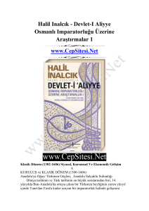 Halil Inalcık - Devlet-I Aliyye Osmanlı Imparatorluğu