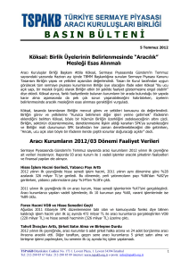 basınb ü lten i - Türkiye Sermaye Piyasaları Birliği