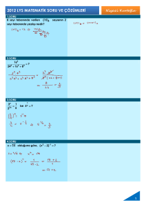 2012 lys matematik soru ve çözümleri