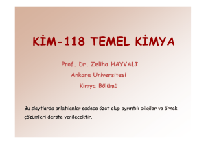 kim-118 temel kimya - Ankara Üniversitesi Açık Ders Malzemeleri