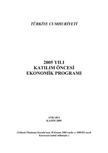 2005 Yılı Katılım Öncesi Ekonomik Programı