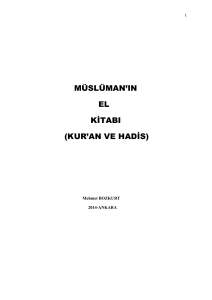 kur`an ve hadis - Mehmet Bozkurt