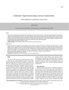 Pulmoner hipertansiyonda atriyal septostomi