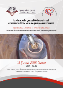 13 Şubat 2015 Cuma - Türk Kalp ve Damar Cerrahisi Derneği