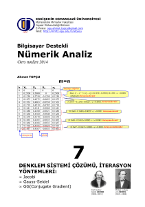 Nümerik Analiz - Eskişehir Osmangazi Üniversitesi