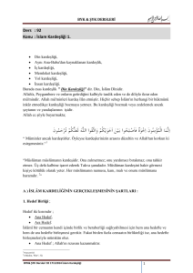 Ders 92 İslam Kardeşliği 1