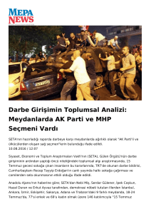 Darbe Girişimin Toplumsal Analizi: Meydanlarda AK Parti ve MHP