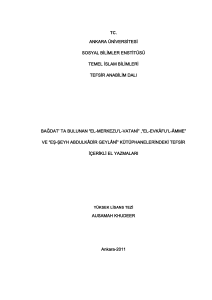 tc. ankara üniversitesi sosyal bilimler enstitüsü temel islam bilimleri