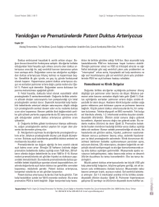 Yenido¤an ve Prematürelerde Patent Duktus Arteriyozus