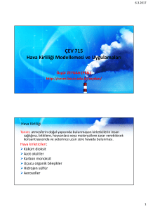ÇEV 715 Hava Kirliliği Modellemesi ve Uygulamaları