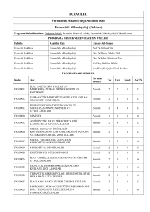 Farmasötik Mikrobiyoloji Doktora Programı