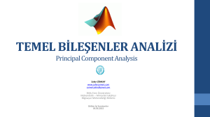 Temel Bileşenler Analizi - Bitlis Eren Üniversitesi