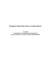 Pergamon Status Dış Ticaret A Ş 2014 yılı Bağımsız Denetim Raporu
