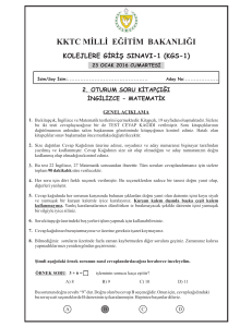 KGS 2. Oturum Soru Kitapçığı - KKTC Milli Eğitim ve Kültür Bakanlığı