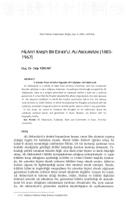 HilAFET KARŞITI BiR EZHER`Li: ALi ABDURRAziK ( 1883-