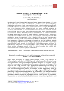 Ekonomik Büyüme ve Çevresel Kirlilik İlişkisi: Çevresel Kuznets