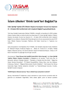 İslam ülkeleri `think tank`leri Bağdat`ta