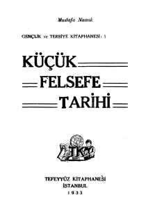 Küçük Felsefe Tarihi / Mustafa Namık.