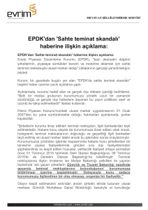 EPDK`dan `Sahte teminat skandalı` haberine ilişkin açıklama: