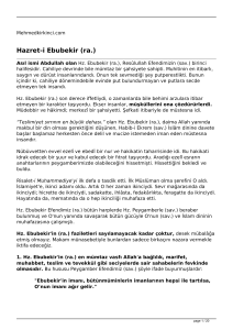 Hazret-i Ebubekir (ra.)