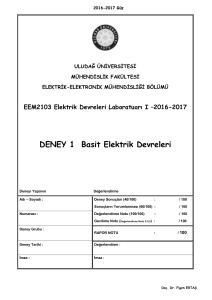 DENEY 1 Basit Elektrik Devreleri - Elektrik