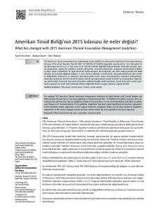 Amerikan Tiroid Birliği`nin 2015 kılavuzu ile neler değişti?
