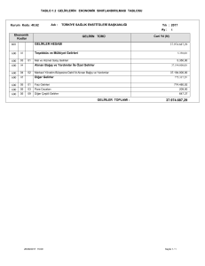 TABLO 1.2 GELİRLERİN EKONOMİK SINIFLANDIRILMASI