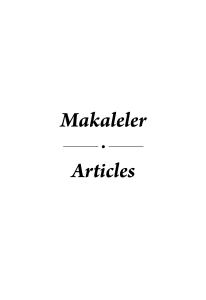 Makaleler Articles - Türk Kültürü ve Hacı Bektaş Veli Araştırma Dergisi