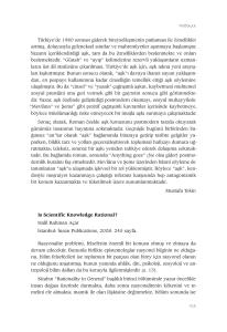 Halil Rahman Açar, Is Scientific Knowledge Rational?